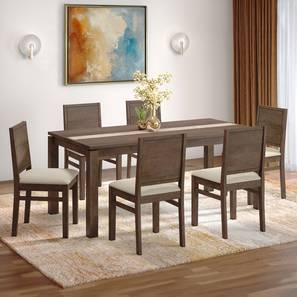 6 Seater Dining Sets 6 Chairs Design Atlas Crest Storage Solid Wood 6 Seater Dining Table With Atlas Dining Chairs Set (Wheat Brown, Danish Walnut Finish, 6 No of Chairs, 6 Table Seating Capacity)