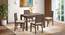 Atlas Crest Solid Wood 4 Seater Dining Table In Danish Walnut Finish With Atlas Dining chair Set (Wheat Brown, Danish Walnut Finish, 4 No of Chairs, 6 Table Seating Capacity) by Urban Ladder - - 