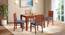 Atlas Crest Solid Wood 4 Seater Dining Table With Atlas Dining chair (HONEY Finish, Baltic Blue, 4 No of Chairs, 4 Table Seating Capacity) by Urban Ladder - - 1003482
