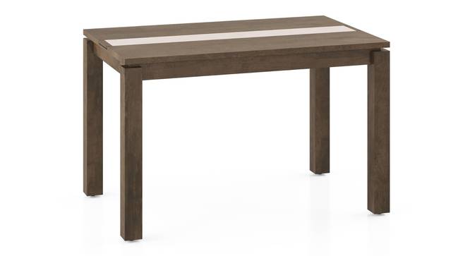 Atlas Crest Solid Wood 4 Seater Dining Table In Danish Walnut Finish With Reed Dining Chairs Set (Night Blue Velvet, Danish Walnut Finish, 4 No of Chairs, 4 Table Seating Capacity) by Urban Ladder - - 1003488