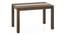 Atlas Crest Solid Wood 4 Seater Dining Table In Danish Walnut Finish With Reed Dining Chairs Set (Night Blue Velvet, Danish Walnut Finish, 4 No of Chairs, 4 Table Seating Capacity) by Urban Ladder - - 1003488