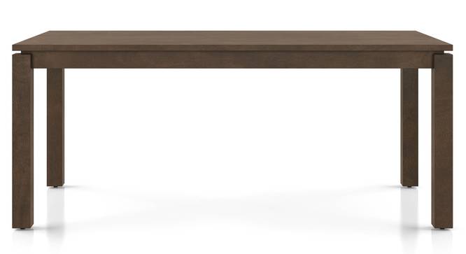 Atlas Solid Wood 6 Seater Dining Table In Danish Walnut Finish With Reed Dining Chairs Set (Night Blue Velvet, Danish Walnut Finish, 6 No of Chairs, 6 Table Seating Capacity) by Urban Ladder - - 