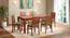 Atlas Crest Storage Solid Wood 6 Seater Dining Table In Honey Finish With Atlas Dining Chairs Set (Avocado Green, HONEY Finish, 6 No of Chairs, 6 Table Seating Capacity) by Urban Ladder - - 