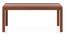 Atlas Crest Solid Wood 6 Seater Dining Table In Honey Finish with Atlas Dining Chair set (HONEY Finish, Baltic Blue, 6 No of Chairs, 6 Table Seating Capacity) by Urban Ladder - - 1003627