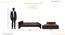 Marisol Non Storage Bed (Queen Bed Size, Columbian Walnut Finish) by Urban Ladder - Dimension - 1003716