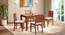 Atlas Crest Storage Solid Wood 4 Seater Dining Table In Honey Finish with Atlas Dining chairs Set (Burnt Orange, HONEY Finish, 4 No of Chairs, 4 Table Seating Capacity) by Urban Ladder - - 