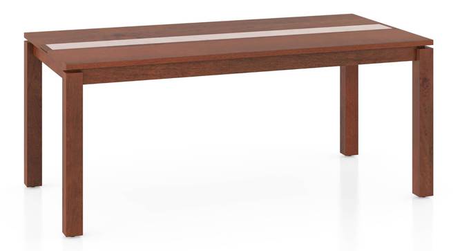 Atlas Crest Solid Wood 6 Seater Dining Table In Danish Walnut Finish with set of 6 Ludo Solid Wood Dining Chair in Tan Leatherette (Tan Leatherette, HONEY Finish, 6 No of Chairs, 6 Table Seating Capacity) by Urban Ladder - - 1004088