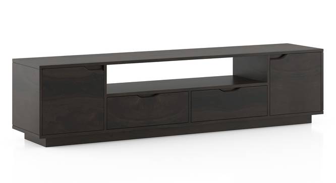 Zephyr Large TV Unit -Finish- American Walnut, (Metal Channel) (American Walnut Finish, 50 Inch Size) by Urban Ladder - Side View - 