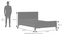 Masai Solid Wood Queen Size Non-Storage Bed In American Walnut - 2 Tone Finish (Queen Bed Size, American Walnut Finish) by Urban Ladder - Dimension - 
