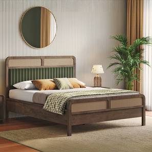 Hanoi Solid Wood Queen Size Bed without Storage in Danish Walnut Finish-image-37