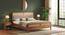 Hanoi Solid Wood Cane Queen Size - Non-storage - Bed In Danish walnut Finish, Fabric - Deep olive (King Bed Size, Amber Walnut Finish) by Urban Ladder - Side View - 1004225