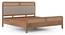 Hanoi Solid Wood Cane Queen Size - Non-storage - Bed In Danish walnut Finish, Fabric - Deep olive (King Bed Size, Amber Walnut Finish) by Urban Ladder - Storage Image - 