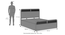 Hanoi Solid Wood Hydraulic storage Bed (Queen Bed Size, Hydraulic Storage Type, Danish Walnut Finish) by Urban Ladder - Dimension - 1004274