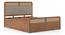 Hanoi Solid Wood Hydraulic storage Bed (Queen Bed Size, Amber Walnut Finish, Hydraulic Storage Type) by Urban Ladder - - 1004284