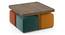 Tetra Square Solid Wood Coffee Table With Seats in Danish Walnut Finish Fabric Olive (Danish Walnut Finish) by Urban Ladder - - 