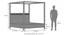 Arbor Solid Wood King Size Non-Storage Bed In Danish Walnut Finish (King Bed Size, Danish Walnut Finish) by Urban Ladder - Dimension - 