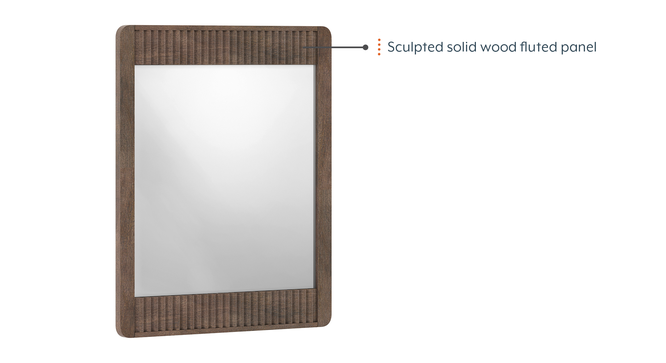 Toledo Solid wood Mirror Frame In Danish Walnut Finish (Danish Walnut Finish) by Urban Ladder - - 
