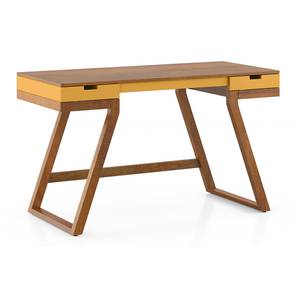 Truman Solid Wood Study Table in Amber Walnut Finish
