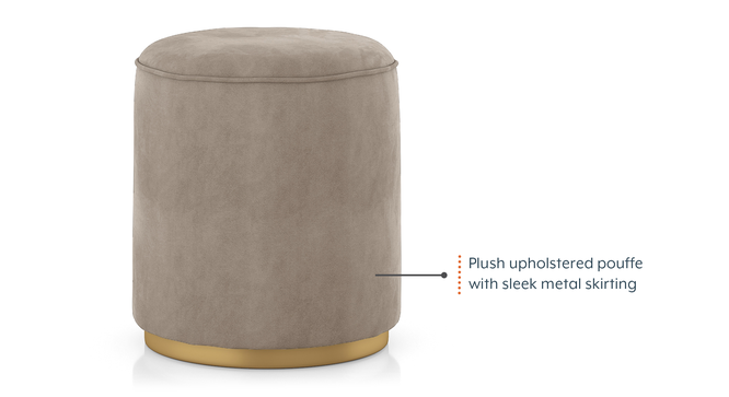 Toledo Upholstered Puffy (Beige) by Urban Ladder - - 