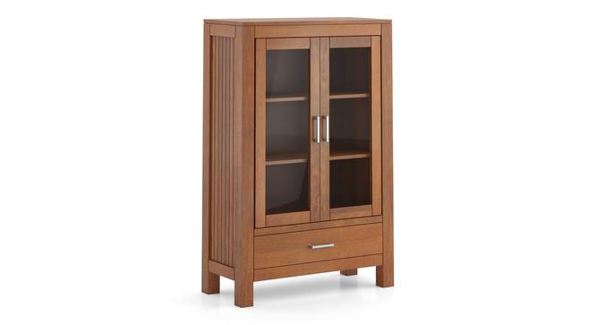 Carnegie Display Cabinet Amber walnut -Metal Channel (Amber Walnut Finish) by Urban Ladder - - 