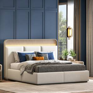King Size Bed Design Valeria Engineered Wood King Size Bed with Hydraulic Storage Bed in Beige Finish
