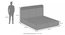 Valeria Upholstered King Bed With hydraulic storage (King Bed Size, Beige Finish, Hydraulic Storage Type) by Urban Ladder - Dimension - 1004439