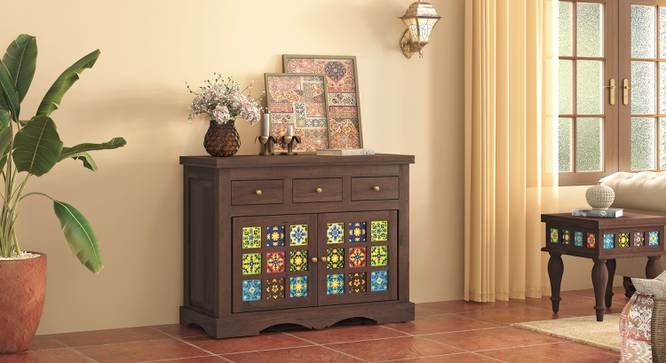Azul Sideboard Finish Brushed walnut Metal channel (Brushed walnut Finish) by Urban Ladder - - 
