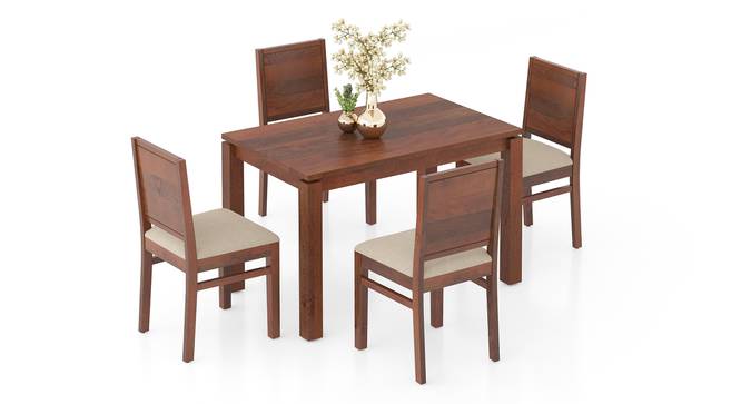 Atlas Solid Wood 4 Seater Dining Table In Honey Finish with Atlas Dining chair Set of 2 Finish  Honey Colour Wheat Brown (Wheat Brown, HONEY Finish, 4 No of Chairs, 4 Table Seating Capacity) by Urban Ladder - - 
