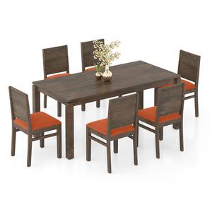 Terra Dining Room Collection Design Atlas Solid Wood 6 Seater Dining Table In Honey Finish with Atlas Dining Chairs Set of 2 Finish  Honey Colour Wheat Brown (Burnt Orange, Danish Walnut Finish, 6 No of Chairs, 6 Table Seating Capacity)