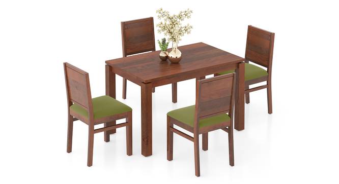 Atlas Solid Wood 4 Seater Dining Table In Honey Finish with Atlas Dining chair Set of 2 Finish  Honey Colour Wheat Brown (Avocado Green, HONEY Finish, 4 No of Chairs, 4 Table Seating Capacity) by Urban Ladder - - 1004485