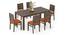 Atlas Solid Wood 6 Seater Dining Table In Danish Walnut Finish with Atlas Dining chair Set of 2 Finish Danish walnut Colour Wheat Brown (Burnt Orange, Danish Walnut Finish, 6 No of Chairs, 6 Table Seating Capacity) by Urban Ladder - - 1004490