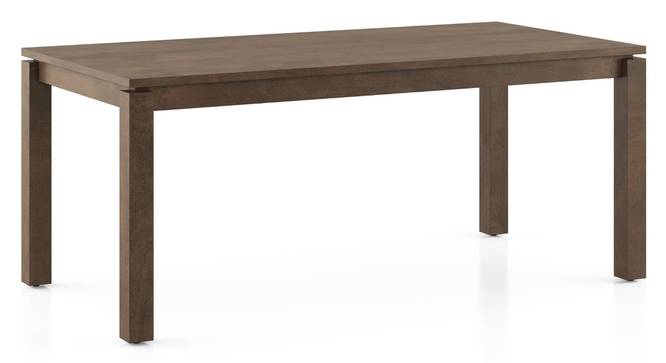 Atlas Solid Wood 6 Seater Dining Table In Danish Walnut Finish with Atlas Dining chair Set of 2 Finish Danish walnut Colour Wheat Brown (Burnt Orange, Danish Walnut Finish, 6 No of Chairs, 6 Table Seating Capacity) by Urban Ladder - - 1004498