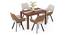 Atlas Crest Solid Wood 4 Seater Dining Table In Honey Finish with Casey Swivel Dining Chair In Dual tone - Beige and Tan Set Of 2 (Beige, HONEY Finish, 4 No of Chairs, 4 Table Seating Capacity) by Urban Ladder - - 