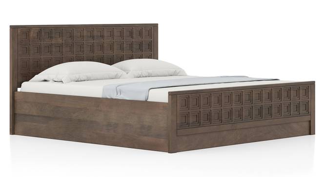 Baori Solid Wood King Size Hydraulic-Storage Bed In Danish Walnut Finish (King Bed Size, Hydraulic Storage Type, Danish Walnut Finish) by Urban Ladder - - 