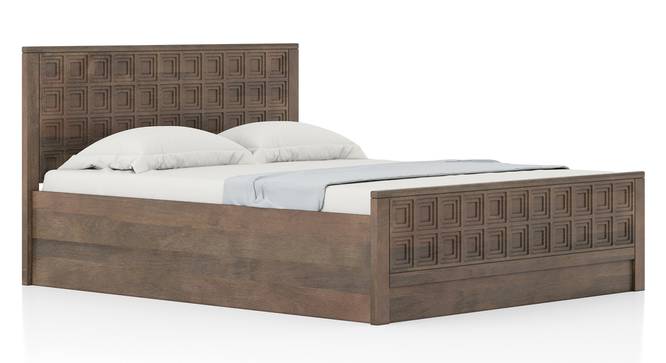 Baori Solid Wood King Size Hydraulic-Storage Bed In Danish Walnut Finish (Queen Bed Size, Hydraulic Storage Type, Danish Walnut Finish) by Urban Ladder - - 