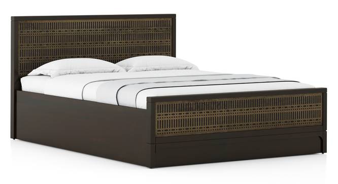 Masai Solid Wood Queen Size Hydraulic-Storage Bed In American Walnut - 2 Tone Finish (Queen Bed Size, American Walnut Finish, Hydraulic Storage Type) by Urban Ladder - - 