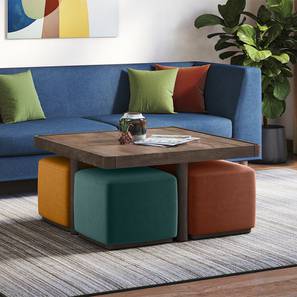 Center Tables Design Tetra Square Solid Wood Coffee Table in Danish Walnut