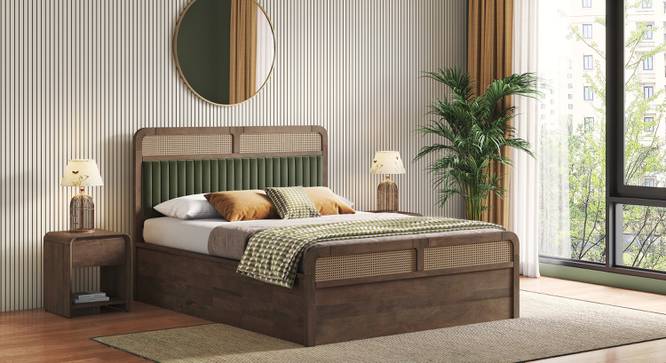 Hanoi Solid Wood Hydraulic storage Bed (Queen Bed Size, Hydraulic Storage Type, Danish Walnut Finish) by Urban Ladder - - 1005521