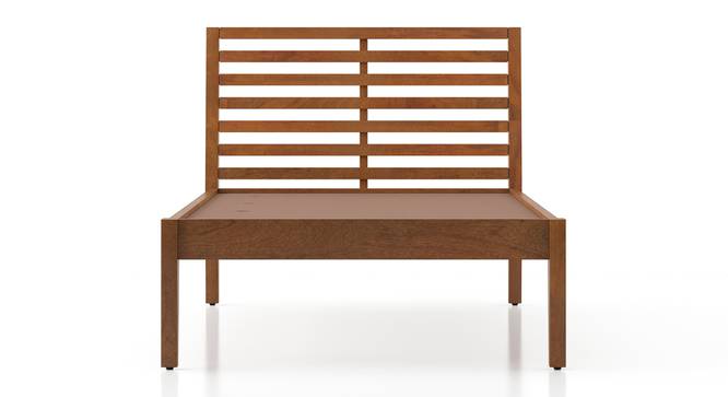 Elwyn Non-Storage Single Bed -Finish- Amber Walnut (Single Bed Size, Amber Walnut Finish) by Urban Ladder - - 