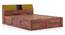 Jenning Solid Wood Queen Size Box Storage Bed In Honey Finish, Fabric - Olive Green Honduras (King Bed Size, HONEY Finish, Hydraulic Storage Type) by Urban Ladder - - 1005578