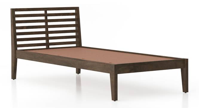 Elwyn Non-Storage Single Size Bed (Single Bed Size, Danish Walnut Finish) by Urban Ladder - - 