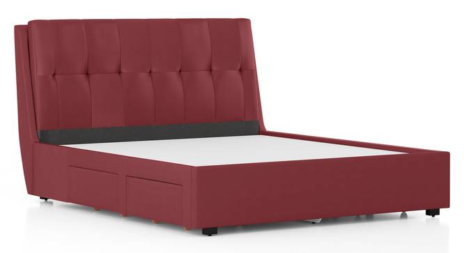 Bornholm Upholstered Storage Bed (King Bed Size, Burgundy Leatherette) by Urban Ladder - - 