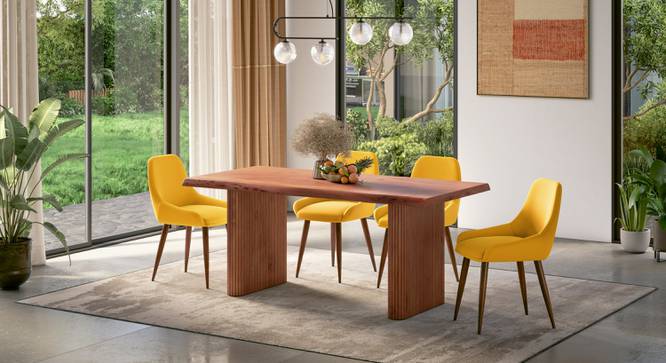 Heston Solid Wood 6 Seater Dining Table In Natural Acacia Finish (Acacia Finish, Six Seater) by Urban Ladder - - 