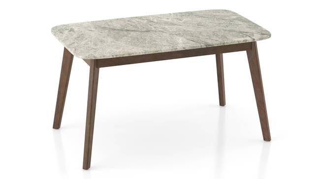 Lunar Grey Mirage Stone 6 Seater Dining Table With set of 6 Atlas Dining chairs (Avocado Green, Danish Walnut Finish, 6 No of Chairs, 6 Table Seating Capacity) by Urban Ladder - - 1006024