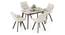 Lunar Alaska Exotic Stone 4 Seater Dining Table with set of 4 Bren Swivel Dining Chairs (Ivory, Danish Walnut Finish, 4 No of Chairs, 4 Table Seating Capacity) by Urban Ladder - - 1006137