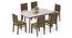 Lunar Grey Mirage Stone 6 Seater Dining Table With set of 6 Atlas Dining chairs (Avocado Green, Danish Walnut Finish, 6 No of Chairs, 6 Table Seating Capacity) by Urban Ladder - - 1006143