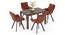 Atlas Solid Wood 4 Seater Dining Table With Bren Swivel Dining Chairs (Danish Walnut Finish, Auburn, 4 No of Chairs, 4 Table Seating Capacity) by Urban Ladder - - 1006223