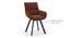 Atlas Solid Wood 4 Seater Dining Table With Bren Swivel Dining Chairs (Danish Walnut Finish, Auburn, 4 No of Chairs, 4 Table Seating Capacity) by Urban Ladder - - 1006230