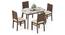 Lunar Alaska Exotic Stone 4 Seater Dining Tablet with Atlas Dining chairs Set (Wheat Brown, Danish Walnut Finish, 4 No of Chairs, 4 Table Seating Capacity) by Urban Ladder - - 