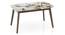 Lunar Alaska Exotic Stone 4 Seater Dining Tablet with Atlas Dining chairs Set (Wheat Brown, Danish Walnut Finish, 4 No of Chairs, 4 Table Seating Capacity) by Urban Ladder - - 